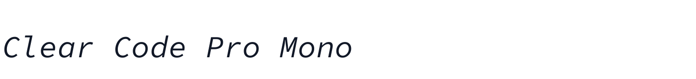 Clear Code Pro Mono — ClearCodeProMono-Italic.ttf