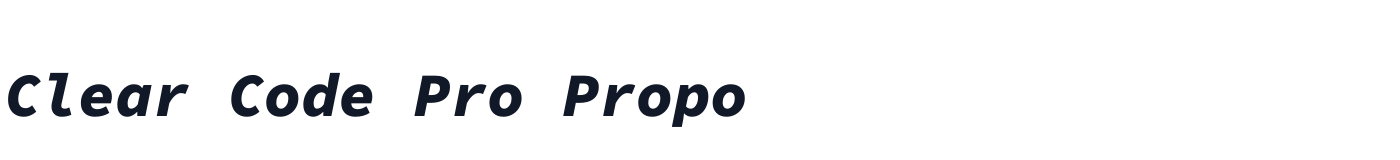 Clear Code Pro Propo — ClearCodeProPropo-BlackItalic.ttf