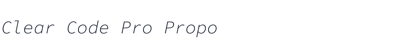 Clear Code Pro Propo — ClearCodeProPropo-LightItalic.ttf