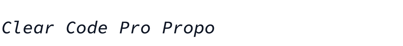 Clear Code Pro Propo — ClearCodeProPropo-MediumItalic.ttf