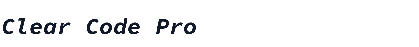 Clear Code Pro — ClearCodePro-BoldItalic.ttf