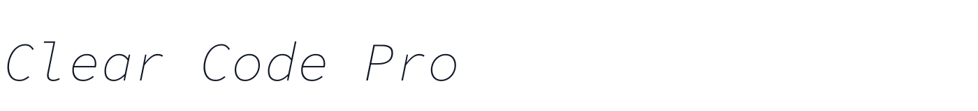 Clear Code Pro — ClearCodePro-ExtraLightItalic.ttf