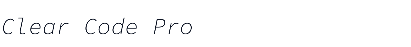 Clear Code Pro — ClearCodePro-LightItalic.ttf
