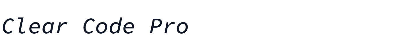 Clear Code Pro — ClearCodePro-MediumItalic.ttf