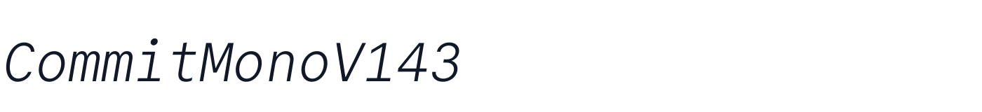 CommitMonoV143 — CommitMonoV143-225Italic.otf