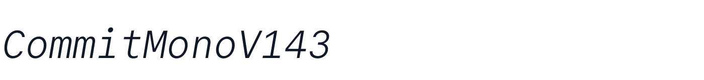 CommitMonoV143 — CommitMonoV143-250Italic.otf