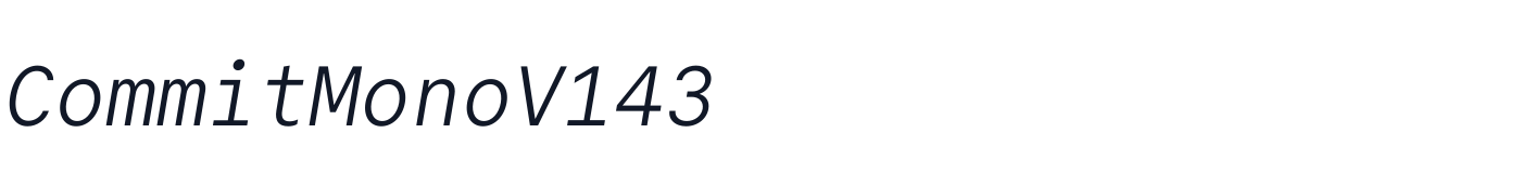 CommitMonoV143 — CommitMonoV143-275Italic.otf