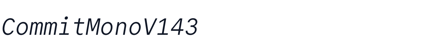 CommitMonoV143 — CommitMonoV143-300Italic.otf
