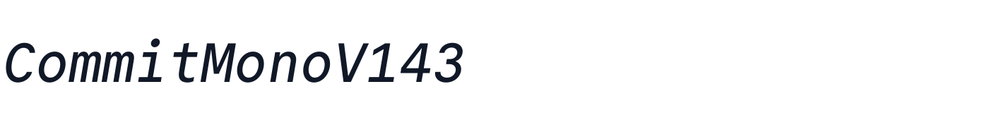 CommitMonoV143 — CommitMonoV143-500Italic.otf