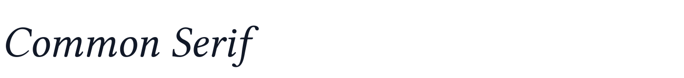Common Serif — CommonSerif-Italic.otf