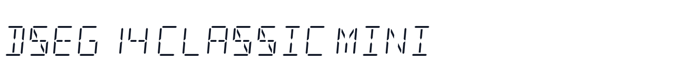 DSEG14 Classic Mini — dseg14-classic-mini-latin-300-italic.ttf