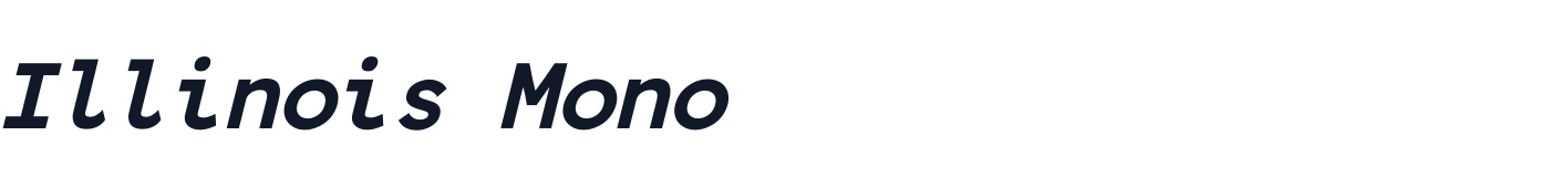 Illinois Mono — IllinoisMono-BoldItalic.ttf