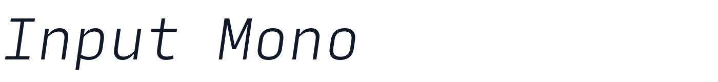 Input Mono — InputMono-ExtraLightItalic.ttf