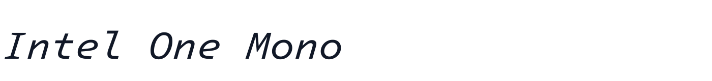 Intel One Mono — IntelOneMono-Italic.ttf