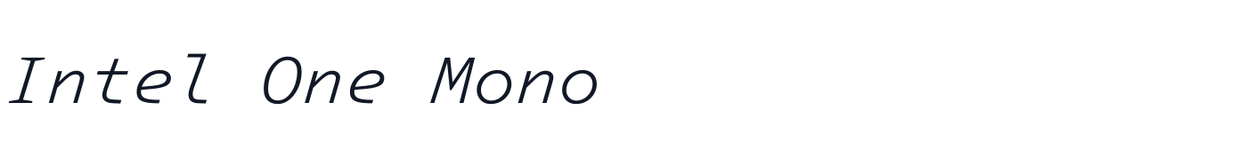 Intel One Mono — IntelOneMono-LightItalic.ttf