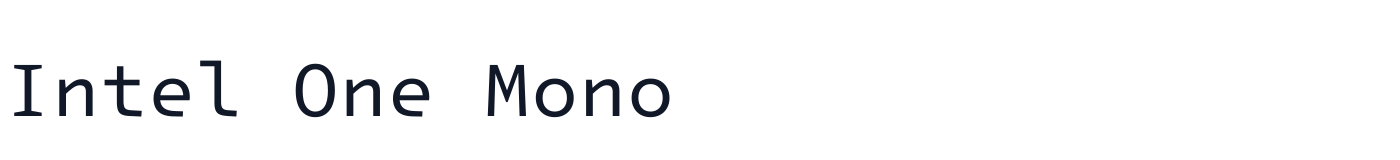 Intel One Mono — IntelOneMono-Regular.ttf