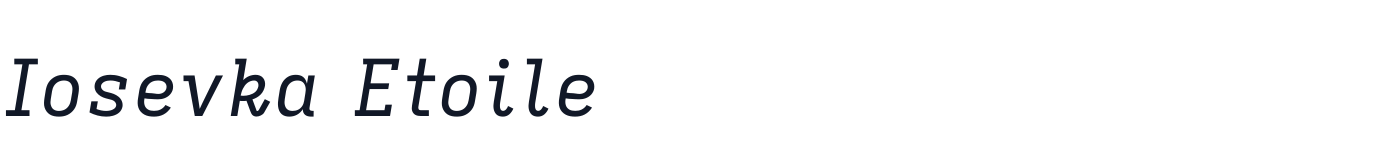 Iosevka Etoile — iosevka-etoile-latin-400-italic.ttf