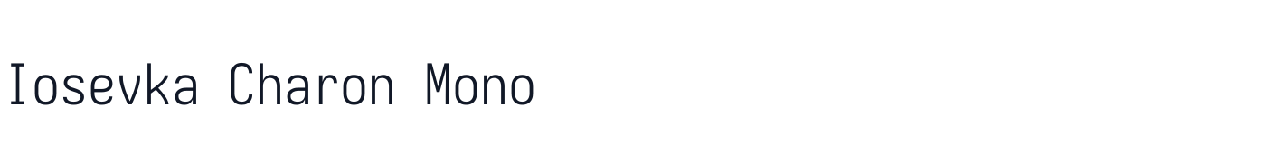 Iosevka Charon Mono — IosevkaCharonMono-Light.ttf