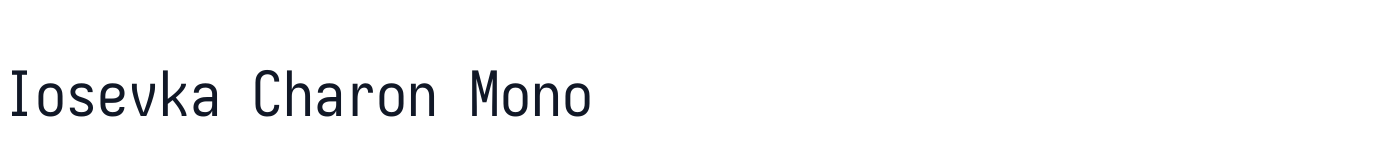 Iosevka Charon Mono — IosevkaCharonMono-Regular.ttf