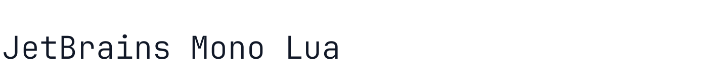JetBrains Mono Lua — JetBrainsMono-Light-Lua.otf