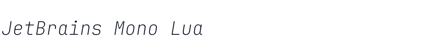 JetBrains Mono Lua — JetBrainsMono-ThinItalic-Lua.otf