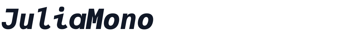 JuliaMono — JuliaMono-BlackItalic.ttf