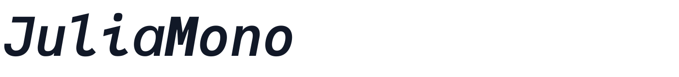 JuliaMono — JuliaMono-BoldItalic.ttf