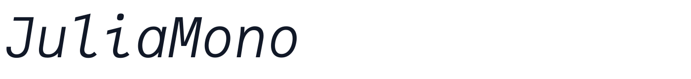 JuliaMono — JuliaMono-LightItalic.ttf