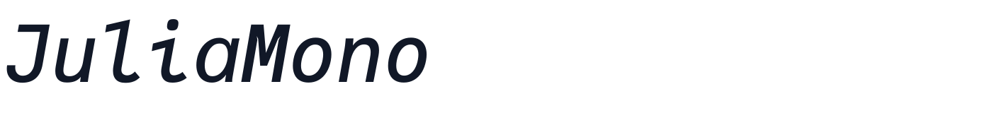 JuliaMono — JuliaMono-MediumItalic.ttf