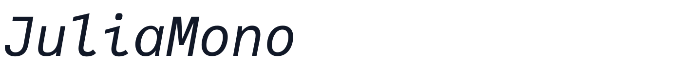 JuliaMono — JuliaMono-RegularItalic.ttf