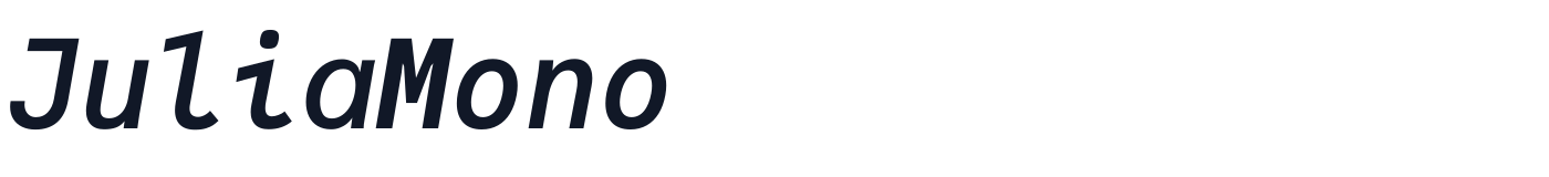 JuliaMono — JuliaMono-SemiBoldItalic.ttf