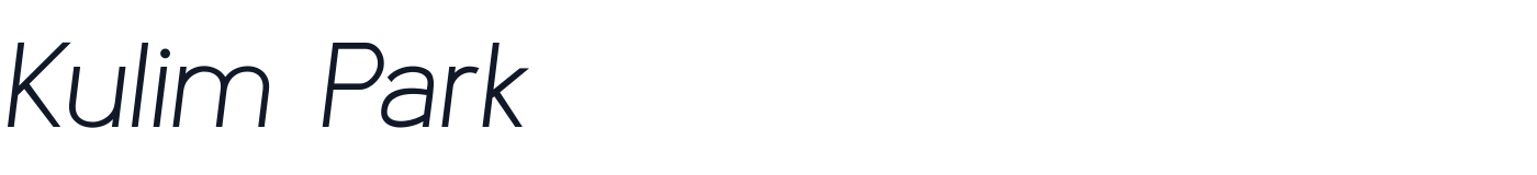 Kulim Park — KulimPark-ExtraLightItalic.ttf