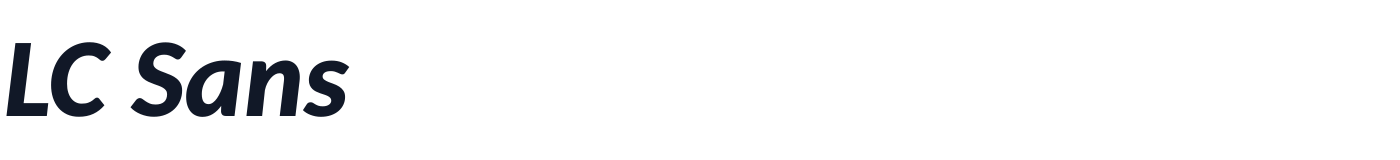 LC Sans — LCSans-ExtraBoldItalic.ttf