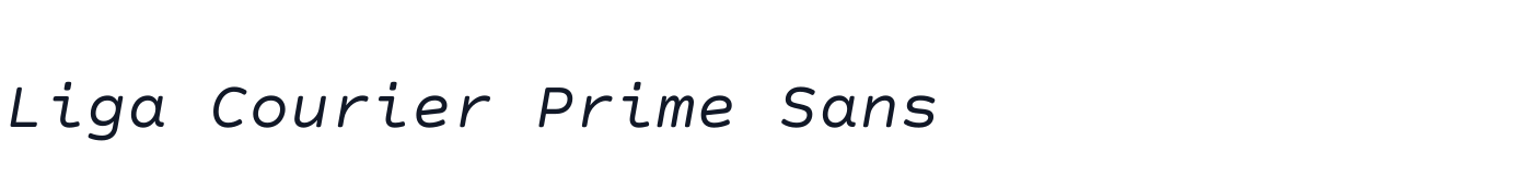 Liga Courier Prime Sans — LigaCourierPrimeSans-Italic.otf
