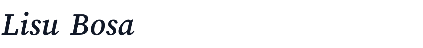 Lisu Bosa — LisuBosa-BoldItalic.ttf