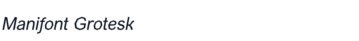Manifont Grotesk — ManifontGroteskBookItalic.otf