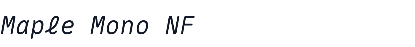 Maple Mono NF — MapleMono-NF-LightItalic.ttf