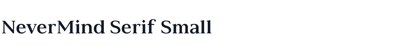NeverMind Serif Small — NeverMindSerifSmall-Bold.ttf