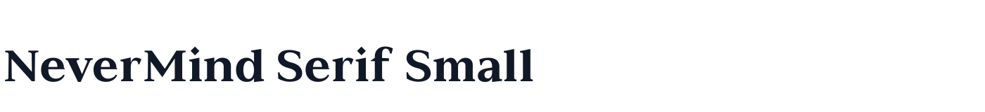 NeverMind Serif Small — NeverMindSerifSmall-Extrabold.ttf