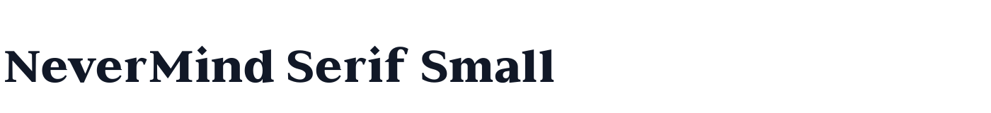NeverMind Serif Small — NeverMindSerifSmall-Heavy.ttf