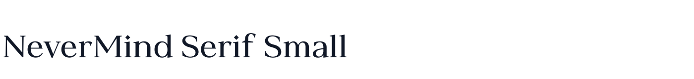 NeverMind Serif Small — NeverMindSerifSmall-Medium.ttf