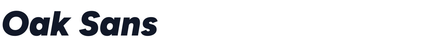 Oak Sans — OakSans-BlackItalic.ttf