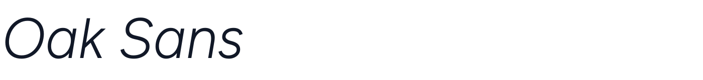 Oak Sans — OakSans-LightItalic.ttf