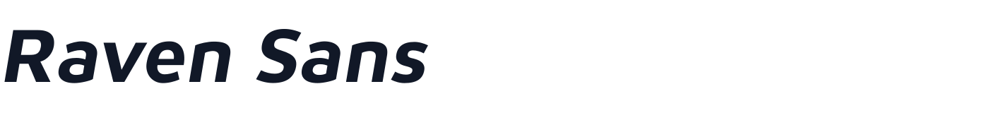 Raven Sans — RavenSans-BoldItalic.ttf