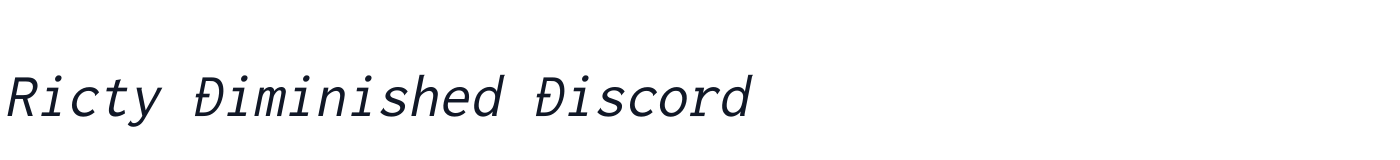 Ricty Diminished Discord — RictyDiminishedDiscord-Oblique.ttf