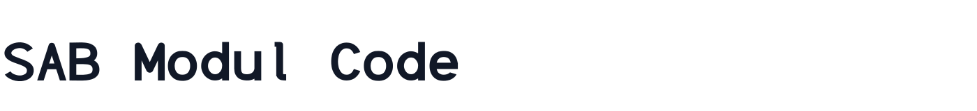 SAB Modul Code — SABModulCode-Bold.otf
