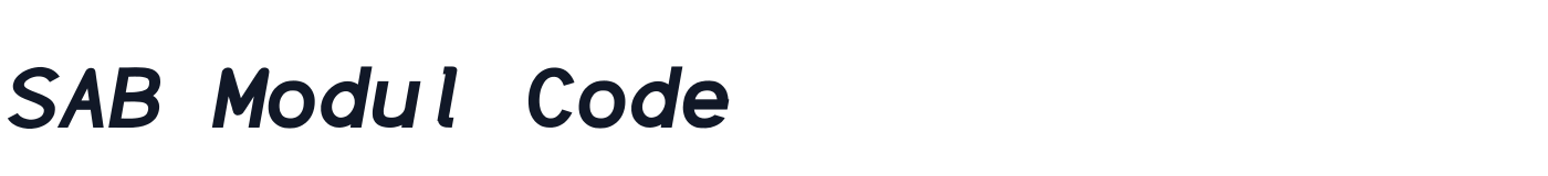 SAB Modul Code — SABModulCode-BoldItalic.otf