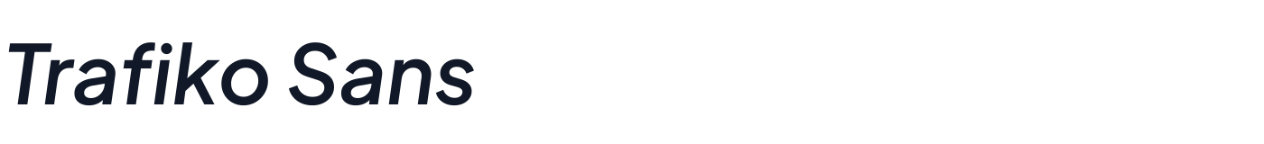 Trafiko Sans — TrafikoSans-SemiBoldItalic.ttf