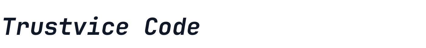 Trustvice Code — TrustviceCode-BoldItalic.ttf