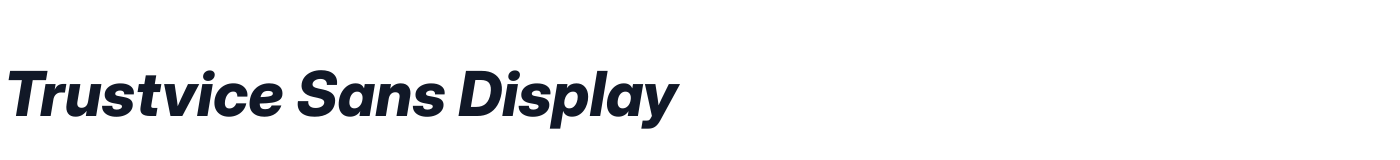 Trustvice Sans Display — TrustviceSansDisplay-ExtraBoldItalic.ttf